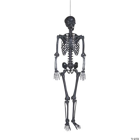 Life Size Poseable Black Skeleton Halloween Decoration