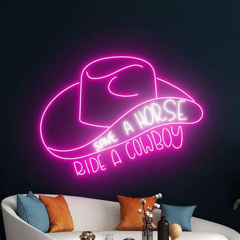 Handmadetneonsign Howdy Cowboy Hat Neon Sign Cowboy Howdy Led Light