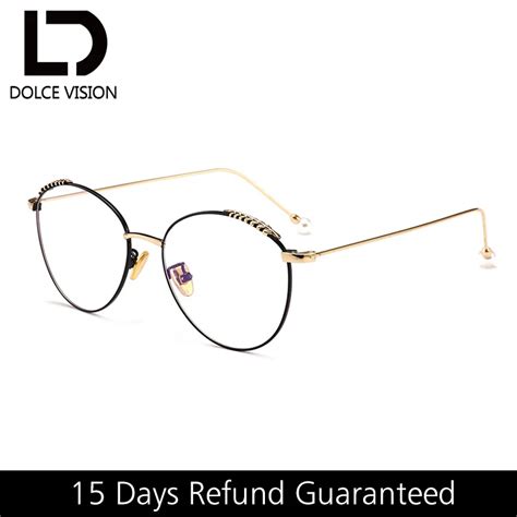 dolce vision metal round eyewear frames men fashion fake eye glasses