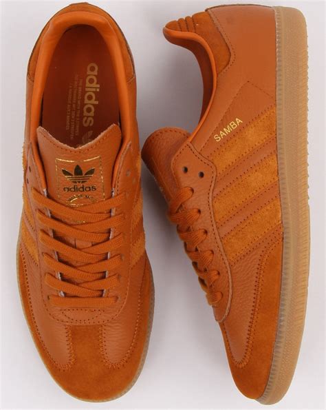 Adidas Samba Trainers Burnt Orange Craft Ochre 80s Casual Classics