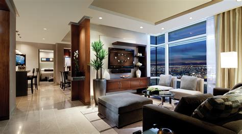 The typical 2 bedroom suite is 1,000 square feet, has a wet bar, and offers 2.5 bathrooms. Las Vegas Suites - Luxury & 2-Bedrooms - MGM Resorts