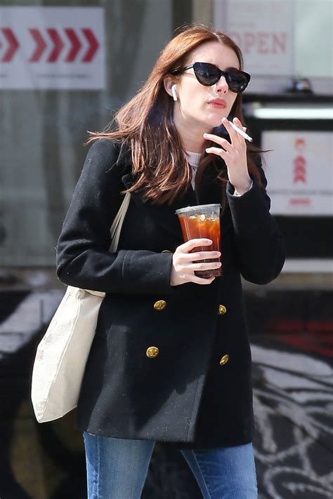 Emma Roberts Smokes A Cigarette Out In New York 03302017 Hawtcelebs