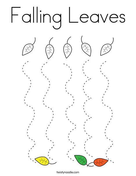 Falling Leaves Coloring Page Twisty Noodle Fall Preschool