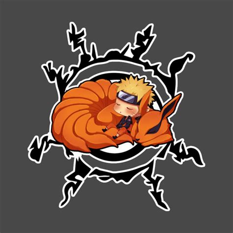 Chibi Naruto And Kurama Sleeping Naruto T Shirt Teepublic