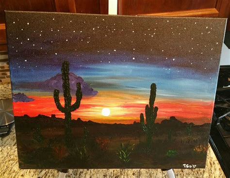 Arizona Desert Sunset Desert Sunset Art Painting