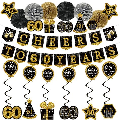 Buy 60th Birthday Decorations For Men Women 21pack Cheers To 60 Years