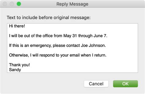 Create an out-of-office message in Apple Mail - AppleToolBox