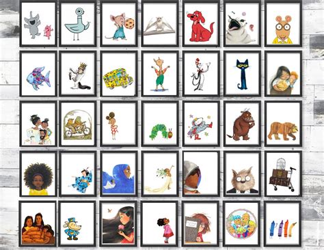 Printable Childrens Book Character Gallery Wall Poster Bundle