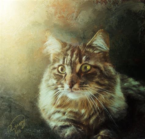 Cat Portrait By Phatpuppy Art 500px Cat Portraits Cat Painting Animal Paintings