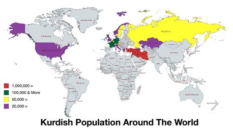 Kurdish Population Around The World Mapporn