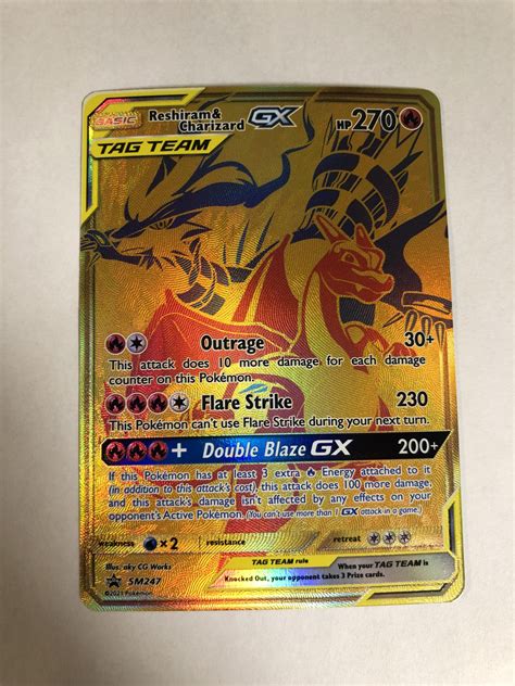 Pokemon Reshiram Charizard GX Tag Team Black Star Promo SM247 Icons