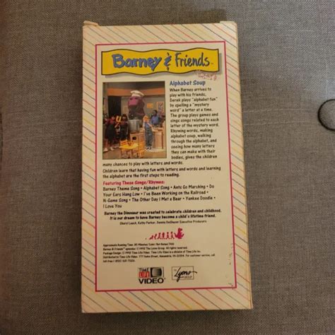 Barney And Friends Time Life Collection Vhs Alphabet Soup 1992 Rare Htf