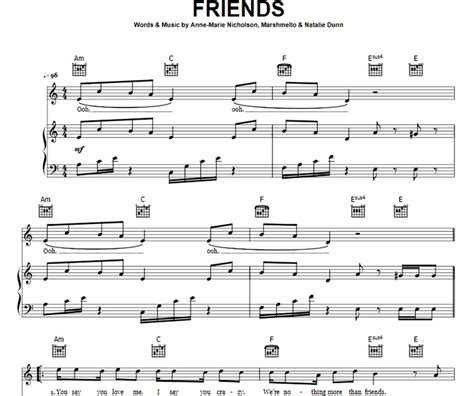 Anne Marie Friends Free Sheet Music Pdf For Piano The Piano Notes