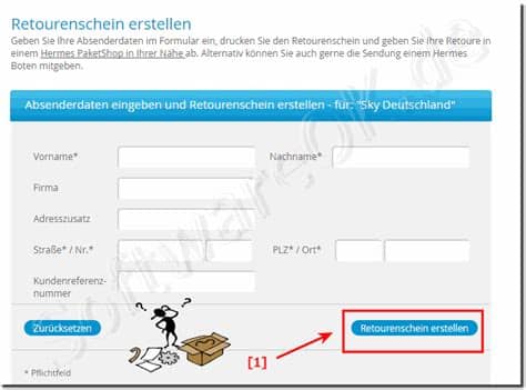 Bitte klicke auf das logo eines unserer vertragspartner, um einen retourenschein zu erstellen wichtig: Retourenschein Ausdrucken