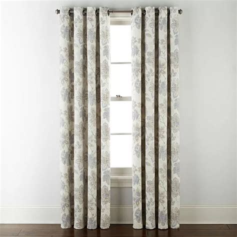 Jcpenney Home Sullivan Floral Blackout Grommet Top Single Curtain Panel