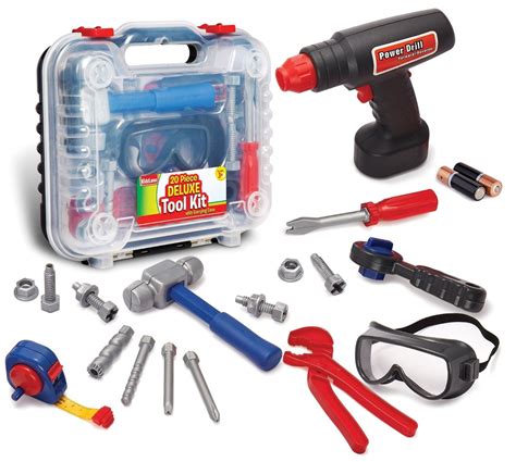 Durable Kids Tool Set With Electronic Cordless Drill And 20 Pretend Play