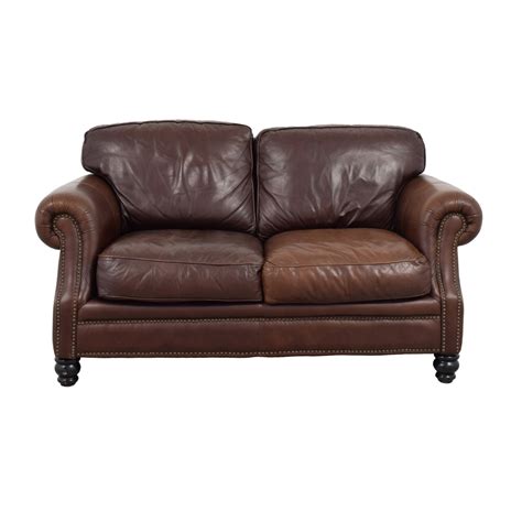 67% OFF - Bloomingdale's Bloomingdale's Brown Leather Loveseat / Sofas