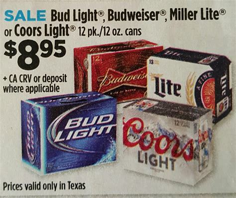 Melissas Coupon Bargains Dollar General~ Bud Light Budweiser Miller