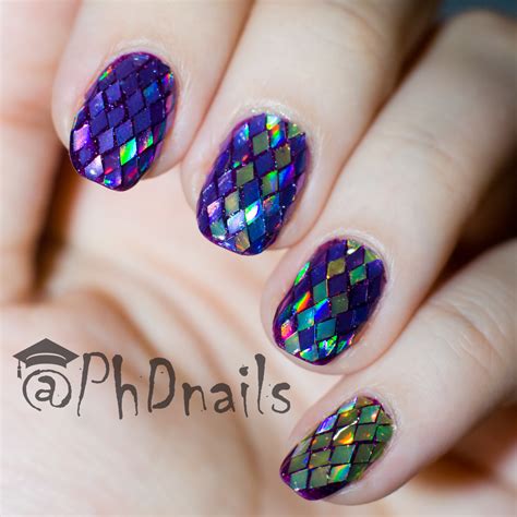 Phd Nails Emily De Molly Calibrated And Purple Holographic Glitter Placement