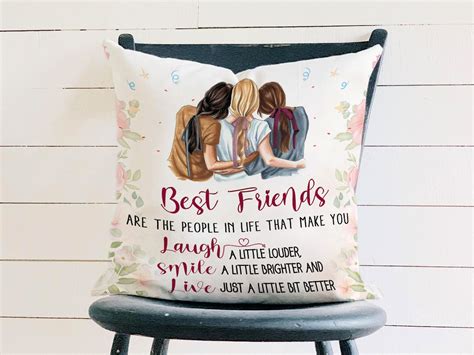 Personalized Best Friends Pillow Custom 3 Besties Pillow Etsy