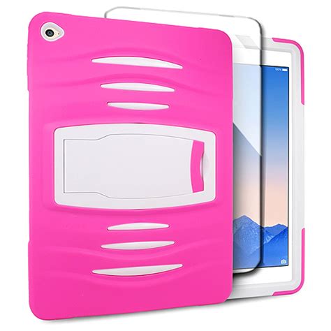 Ipad Air 2 Case By Insten Dual Layer Hybrid Stand Rubber Silicone