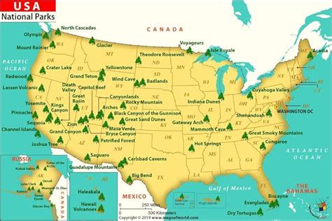 Parc National De Us Map 914 Cm L X 608 Cm H Amazonfr