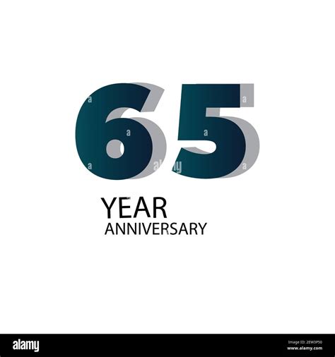 65 Year Anniversary Vector Template Design Illustration Blue Elegant