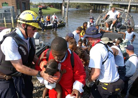 Rescue Teams Evacuating Residents From Flooded Areas Hurricane