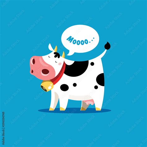 Stockvektorbilden The Cow Goes Moo Vector Illustration Of A Mooing Cow
