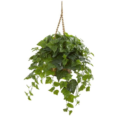 38” London Ivy Artificial Plant In Hanging Basket Real Touch Nearly Natural