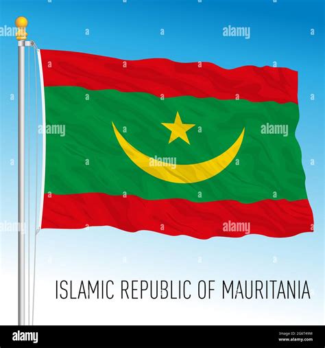 Drapeau National Officiel De La Mauritanie Pays Africain Illustration