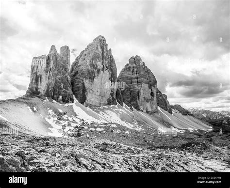Tre Cime Di Lavaredo Aka Drei Zinnen Rock Formation In Dolomites