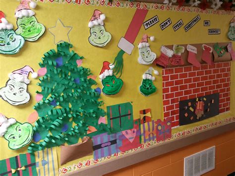 grinch christmas bulletin board christmas classroom classroom christmas decorations