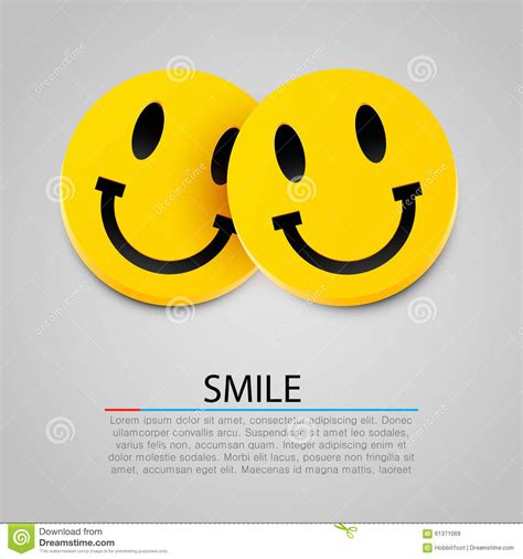 Modern Yellow Laughing Two Smiles Vector Stock Vector Illustration