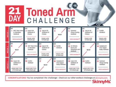 21-Day Toned Arm Challenge Calendar
