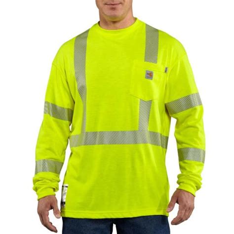 Carhartt Frk003 Flame Resistant High Visibility Long Sleeve T Shirt