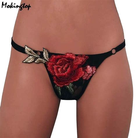 2017 Sexy Underwear Women Lace Panties Appliques Flower Briefs Thongs