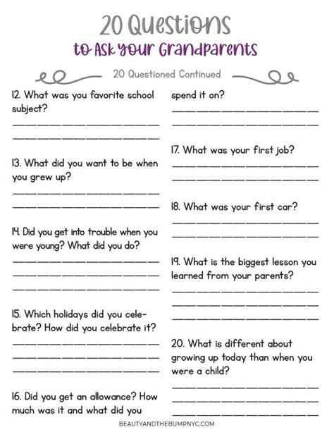 20 Questions Kids Should Ask Their Grandparents