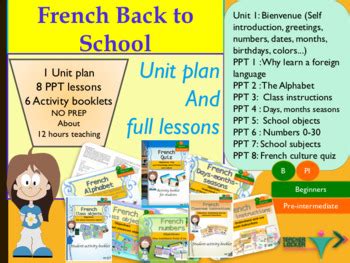 French bundle back to school part 1 for beginners NO PREP | TpT