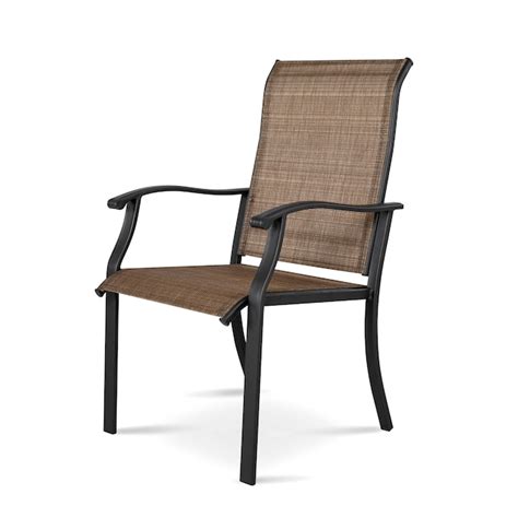 Nuu Garden 4 Frame Stationary Dining Chairs With Brown Sling Seat In