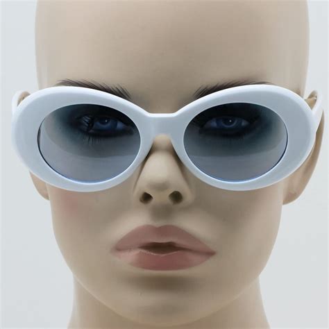 nirvana kurt cobain oval bold vintage sunglasses for women men clout goggle sunglasses white