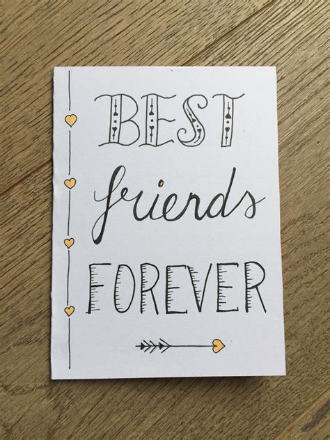 Friends, aside from family, are one of the greatest treasures in life. Handlettering - kaartje - Best friends forever (met ...