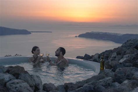Santorini Volcanic Hot Tub Experience With Caldera Views Getyourguide
