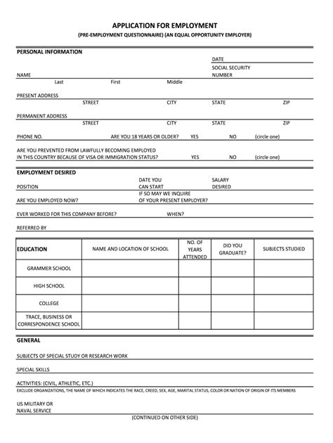 2023 Employment Form Printable Forms Free Online