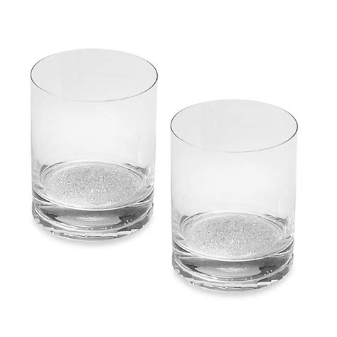 Oleg Cassini Crystal Diamond Double Old Fashioned Glasses Set Of 2 Bed Bath And Beyond