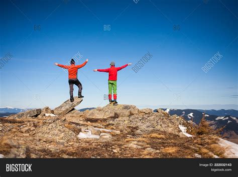 Two Climbers On Top Image And Photo Free Trial Bigstock