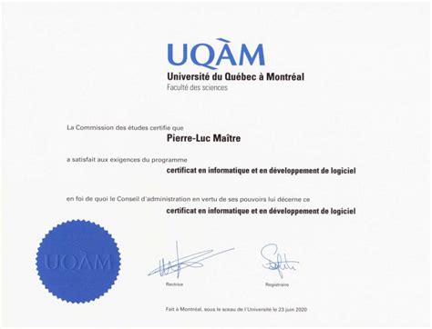 Certificat En Informatique Et En Développement De Logiciel Site