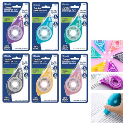 6 White Out Correction Tape Roller Pen School Paper Office Supplies