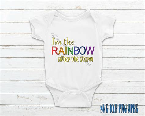 Rainbow Baby Onesie File Svg Dxf Png Jpeg Cricut Silhouette Diy Miracle
