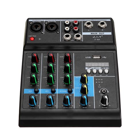 4 Channel Audio Mixer Bluetooth Usb Mixing Console Professional Stage